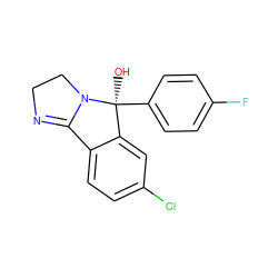 O[C@]1(c2ccc(F)cc2)c2cc(Cl)ccc2C2=NCCN21 ZINC000013760553