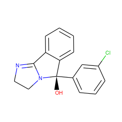 O[C@]1(c2cccc(Cl)c2)c2ccccc2C2=NCCN21 ZINC000003610031