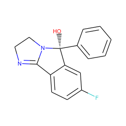 O[C@]1(c2ccccc2)c2cc(F)ccc2C2=NCCN21 ZINC000003610023