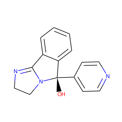 O[C@]1(c2ccncc2)c2ccccc2C2=NCCN21 ZINC000013491080