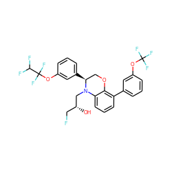 O[C@H](CF)CN1c2cccc(-c3cccc(OC(F)(F)F)c3)c2OC[C@@H]1c1cccc(OC(F)(F)C(F)F)c1 ZINC000049767003