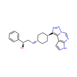 O[C@H](CN[C@H]1CC[C@H](c2nnn3cnc4[nH]ccc4c23)CC1)c1ccccc1 ZINC001772582159