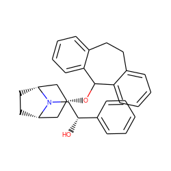 O[C@H](CN1[C@H]2CC[C@@H]1C[C@H](OC1c3ccccc3CCc3ccccc31)C2)c1ccccc1 ZINC000101644966