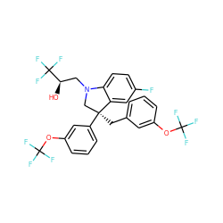 O[C@H](CN1C[C@](Cc2cccc(OC(F)(F)F)c2)(c2cccc(OC(F)(F)F)c2)c2cc(F)ccc21)C(F)(F)F ZINC000653859641