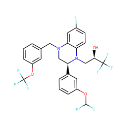 O[C@H](CN1c2ccc(F)cc2N(Cc2cccc(OC(F)(F)F)c2)C[C@@H]1c1cccc(OC(F)F)c1)C(F)(F)F ZINC000217593877