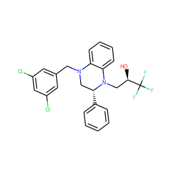 O[C@H](CN1c2ccccc2N(Cc2cc(Cl)cc(Cl)c2)C[C@H]1c1ccccc1)C(F)(F)F ZINC000205971252