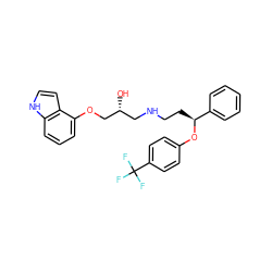 O[C@H](CNCC[C@H](Oc1ccc(C(F)(F)F)cc1)c1ccccc1)COc1cccc2[nH]ccc12 ZINC000002004797