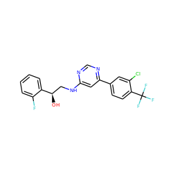 O[C@H](CNc1cc(-c2ccc(C(F)(F)F)c(Cl)c2)ncn1)c1ccccc1F ZINC000103261221