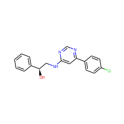 O[C@H](CNc1cc(-c2ccc(Cl)cc2)ncn1)c1ccccc1 ZINC000103260500