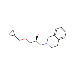 O[C@H](COCC1CC1)CN1CCc2ccccc2C1 ZINC000219733461