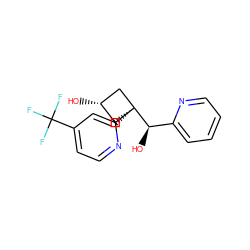 O[C@H](c1ccccn1)[C@]1(c2cc(C(F)(F)F)ccn2)C[C@H](O)C1 ZINC000653817157