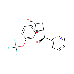 O[C@H](c1ccccn1)[C@]1(c2cccc(OC(F)(F)F)c2)C[C@H](O)C1 ZINC000653822679