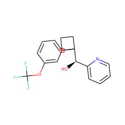 O[C@H](c1ccccn1)C1(c2cccc(OC(F)(F)F)c2)CCC1 ZINC000114251300