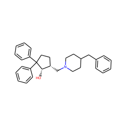 O[C@H]1[C@@H](CN2CCC(Cc3ccccc3)CC2)CCC1(c1ccccc1)c1ccccc1 ZINC000653699364