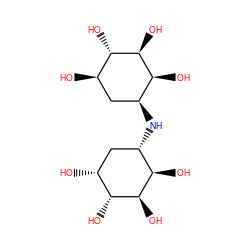 O[C@H]1[C@@H](N[C@H]2C[C@@H](O)[C@@H](O)[C@H](O)[C@@H]2O)C[C@@H](O)[C@H](O)[C@H]1O ZINC000299830346