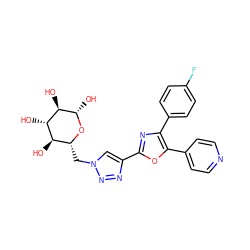 O[C@H]1[C@H](O)[C@@H](O)[C@H](O)O[C@@H]1Cn1cc(-c2nc(-c3ccc(F)cc3)c(-c3ccncc3)o2)nn1 ZINC000103258470