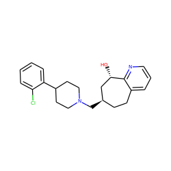 O[C@H]1C[C@H](CN2CCC(c3ccccc3Cl)CC2)CCc2cccnc21 ZINC000040423085