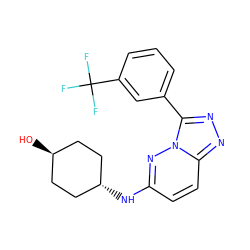 O[C@H]1CC[C@H](Nc2ccc3nnc(-c4cccc(C(F)(F)F)c4)n3n2)CC1 ZINC000253670971