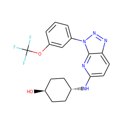 O[C@H]1CC[C@H](Nc2ccc3nnn(-c4cccc(OC(F)(F)F)c4)c3n2)CC1 ZINC000101471083