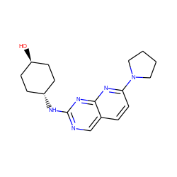 O[C@H]1CC[C@H](Nc2ncc3ccc(N4CCCC4)nc3n2)CC1 ZINC000473118907