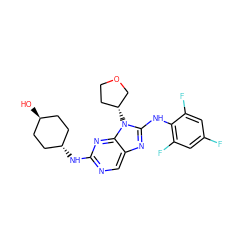 O[C@H]1CC[C@H](Nc2ncc3nc(Nc4c(F)cc(F)cc4F)n([C@@H]4CCOC4)c3n2)CC1 ZINC000254113758