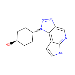 O[C@H]1CC[C@H](n2nnc3cnc4[nH]ccc4c32)CC1 ZINC000261162414