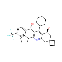 O[C@H]1CC2(CCC2)Cc2nc(C3CCCC3)c([C@@H](O)c3ccc(C(F)(F)F)cc3)c(C3CCCCC3)c21 ZINC000049045821