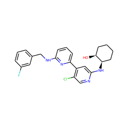 O[C@H]1CCCC[C@H]1Nc1cc(-c2cccc(NCc3cccc(F)c3)n2)c(Cl)cn1 ZINC000169703754