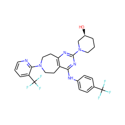 O[C@H]1CCCN(c2nc3c(c(Nc4ccc(C(F)(F)F)cc4)n2)CCN(c2ncccc2C(F)(F)F)CC3)C1 ZINC000145134412