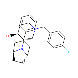 O[C@H]1CCN(Cc2ccc(F)cc2)C[C@@H]1N1[C@H]2CC[C@H]1CC(c1ccccc1)C2 ZINC000100799549