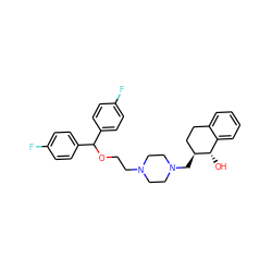 O[C@H]1c2ccccc2CC[C@@H]1CN1CCN(CCOC(c2ccc(F)cc2)c2ccc(F)cc2)CC1 ZINC000019360482