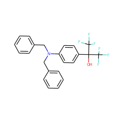 OC(c1ccc(N(Cc2ccccc2)Cc2ccccc2)cc1)(C(F)(F)F)C(F)(F)F ZINC000002072446