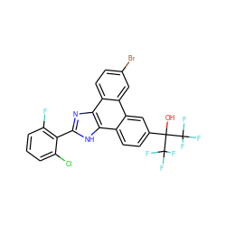 OC(c1ccc2c(c1)c1cc(Br)ccc1c1nc(-c3c(F)cccc3Cl)[nH]c21)(C(F)(F)F)C(F)(F)F ZINC000049745427