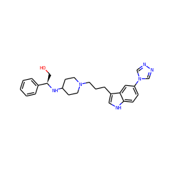 OC[C@@H](NC1CCN(CCCc2c[nH]c3ccc(-n4cnnc4)cc23)CC1)c1ccccc1 ZINC000013802526