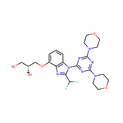 OC[C@@H](O)COc1cccc2c1nc(C(F)F)n2-c1nc(N2CCOCC2)nc(N2CCOCC2)n1 ZINC000068246369