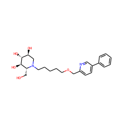 OC[C@@H]1[C@@H](O)[C@H](O)[C@@H](O)CN1CCCCCOCc1ccc(-c2ccccc2)cn1 ZINC000299820407