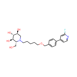 OC[C@@H]1[C@@H](O)[C@H](O)[C@@H](O)CN1CCCCCOCc1ccc(-c2ccnc(F)c2)cc1 ZINC000299832055