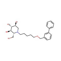 OC[C@@H]1[C@@H](O)[C@H](O)[C@@H](O)CN1CCCCCOCc1cccc(-c2ccccc2)c1 ZINC000299832599