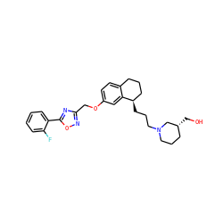 OC[C@@H]1CCCN(CCC[C@@H]2CCCc3ccc(OCc4noc(-c5ccccc5F)n4)cc32)C1 ZINC000028880972