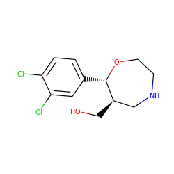 OC[C@@H]1CNCCO[C@H]1c1ccc(Cl)c(Cl)c1 ZINC000115737110