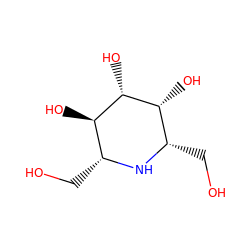 OC[C@@H]1N[C@H](CO)[C@@H](O)[C@H](O)[C@@H]1O ZINC000100837431