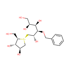 OC[C@H](O)[C@@H](O)[C@@H](OCc1ccccc1)[C@H](O)C[S@@+]1C[C@@H](O)[C@H](O)[C@H]1CO ZINC000653693906