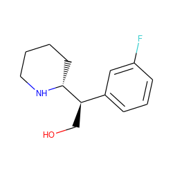 OC[C@H](c1cccc(F)c1)[C@H]1CCCCN1 ZINC000064437730