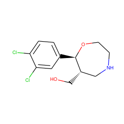 OC[C@H]1CNCCO[C@@H]1c1ccc(Cl)c(Cl)c1 ZINC000115735201