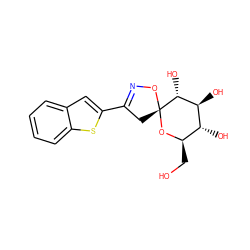 OC[C@H]1O[C@@]2(CC(c3cc4ccccc4s3)=NO2)[C@H](O)[C@@H](O)[C@@H]1O ZINC000653698618