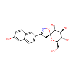 OC[C@H]1O[C@@]2(CC(c3ccc4cc(O)ccc4c3)=NO2)[C@H](O)[C@@H](O)[C@@H]1O ZINC000653698625