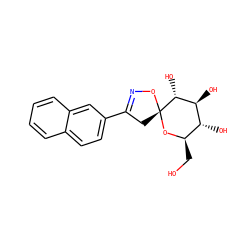 OC[C@H]1O[C@@]2(CC(c3ccc4ccccc4c3)=NO2)[C@H](O)[C@@H](O)[C@@H]1O ZINC000045354682