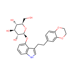 OC[C@H]1O[C@@H](Oc2cccc3[nH]cc(CCc4ccc5c(c4)OCCO5)c23)[C@H](O)[C@@H](O)[C@@H]1O ZINC000028572576