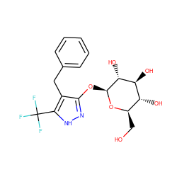 OC[C@H]1O[C@@H](Oc2n[nH]c(C(F)(F)F)c2Cc2ccccc2)[C@H](O)[C@@H](O)[C@@H]1O ZINC000095575632