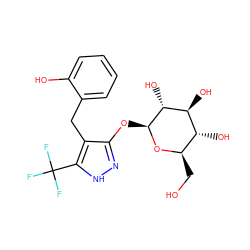 OC[C@H]1O[C@@H](Oc2n[nH]c(C(F)(F)F)c2Cc2ccccc2O)[C@H](O)[C@@H](O)[C@@H]1O ZINC000095576207